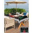 thumbnail image 4 of Outdoor Tablecloth with Umbrella Hole and Zipper, Christmas Tree Rectangle Table Cloth 60x84 Inch Waterproof Tablecloth, Black Buffalo Plaid Xmas Trees Picnic Table Cover for Patio Camping, 4 of 7
