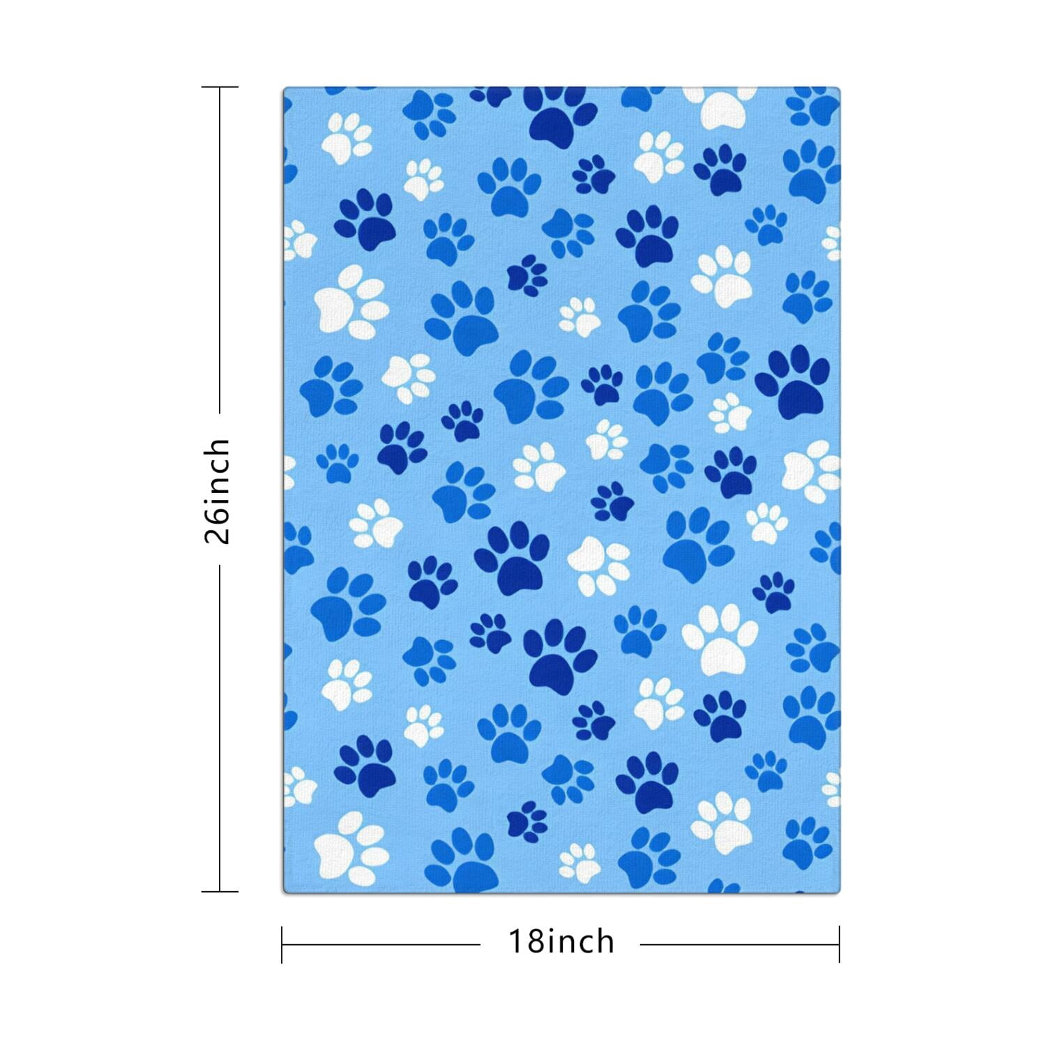 6 Pcs Funny Kitchen Towels,Blue Dog Paw Footprint Microfiber Dish Towels,Kitchen Tea Towels,Kitchen Towel Set (18" X 26")