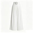 thumbnail image 7 of SAWOBUUN Women High Waist Wide Leg Pants with Belt Pleated Flowy Palazzo Elegant Casual Pants with Pockets, 7 of 7