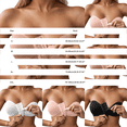 thumbnail image 3 of Gymayou Women's Front Closure Bandeau Bras Wireless Strapless Bras Front Clasp Pink S, 3 of 4