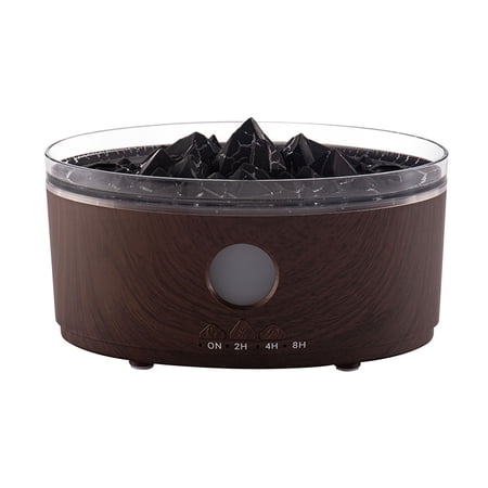 Gcvizuso Essential Oil Diffuser Aroma Diffuser Volcano Aromatherapy Machine Desktop Essential Oil Expansion Double Spray Flame Humidifier Household Night Light Decoration Wireless Remote Control