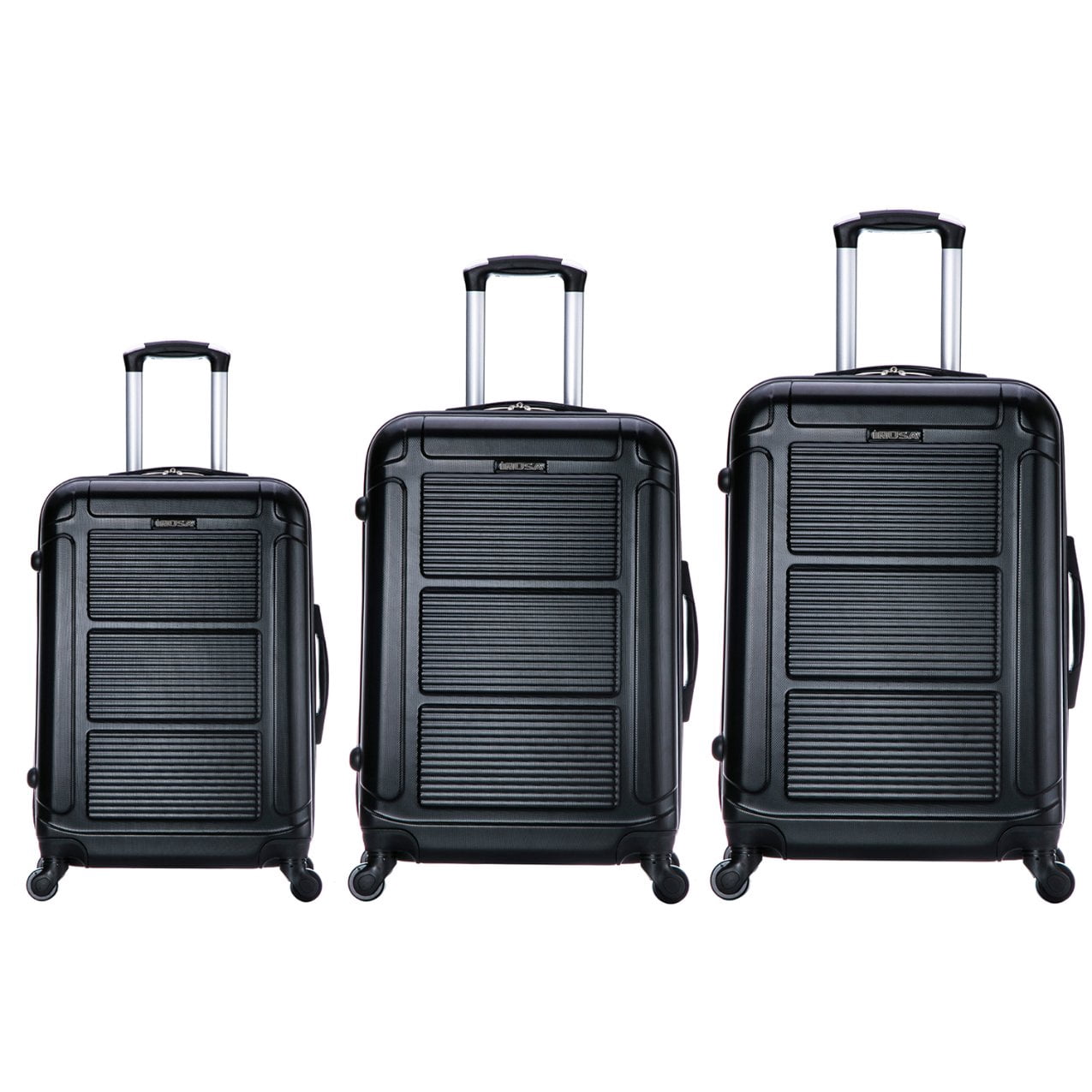InUSA Pilot 3-Piece Hardside Luggage Sets with Spinner Wheels, Handle, Trolley, (20"/24"/28"), Black