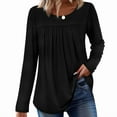 thumbnail image 3 of Ronuti Womens Plus Size Tops Fall Long Sleeve Shirts Crew Neck Casual Loose Tunic Blouses, 3 of 7