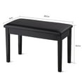 thumbnail image 5 of Kadyn Solid Wood PU Leather Padded Piano Bench Keyboard Seat-Black, 5 of 7