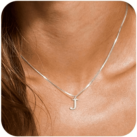 DESIGNICE Silver Gold Initial Necklaces for Women Dainty Letter A-Z Necklace 14K Gold Plated Tiny Initial Pendant Name Necklaces Personalized Women Gift Name Necklaces for Women