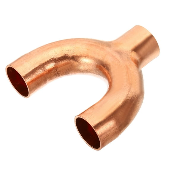 Uxcell 1 Inch ID Copper Fitting, 3 Way Y Type 99.9% Pure Copper Pipe Fitting Welding Connection for HVAC