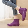 thumbnail image 6 of Taqqpue Women Rubber Boots Wide Calf Rain Boots Round-Toe Waterproof Fleece-Lined Warm Comfortable Short Rain Boots Mid Height Rain Shoes for Outdoor Gardening Work Walking, 6 of 10