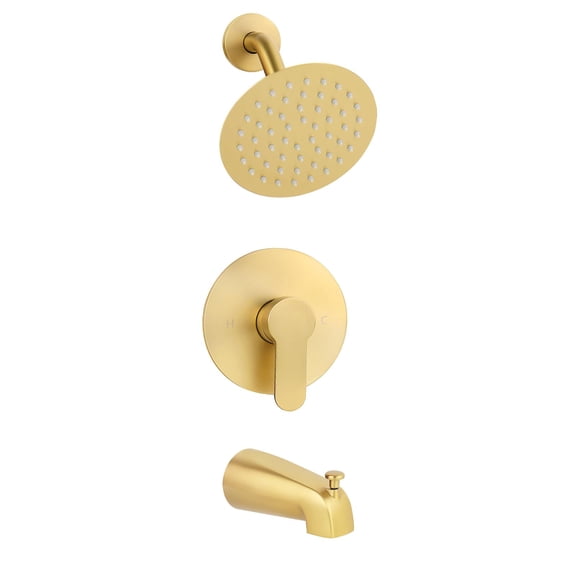 Brushed Shower Faucet Set With Valve Head And Handle