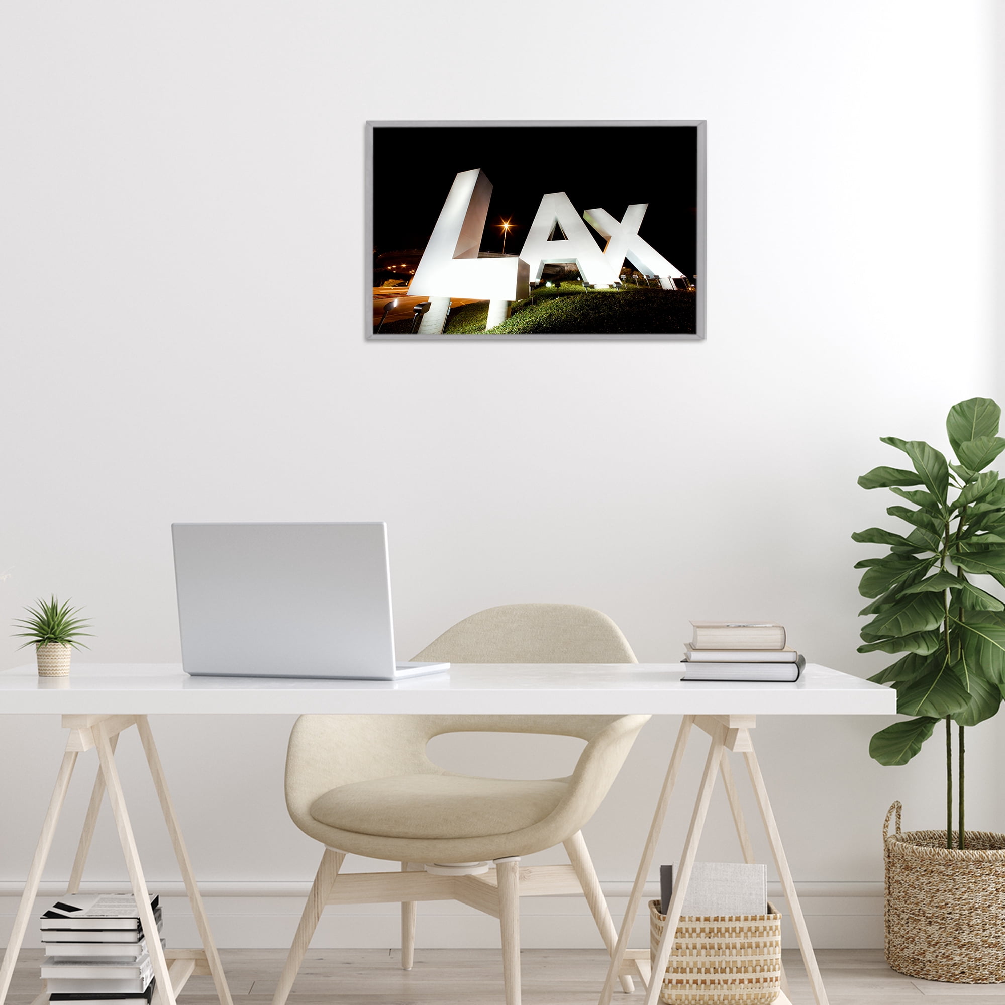 Stupell Industries LA Airport Structure Gray Framed Giclee Art, design by Scott Stulberg