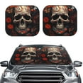thumbnail image 2 of Saiise Vintage Butterfly Flower Skull for Foldable Car Sun Shades (2-Pack) Offer Sun Protection with an Easy-fold Design for Convenient Windshield Shading-Small, 2 of 6