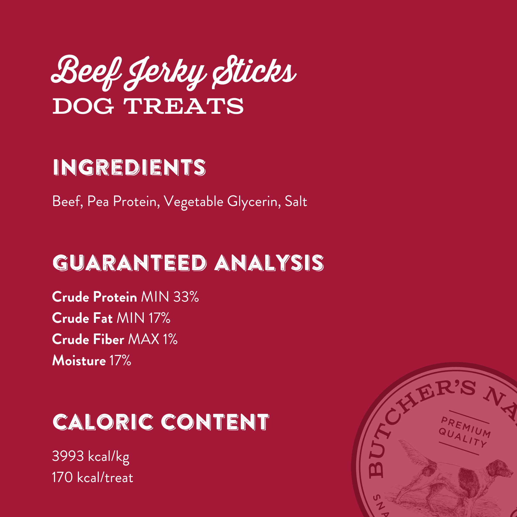 Butchers Naturals Beef Flavor Jerky Sticks, Treats for Dogs, 16 oz Bag
