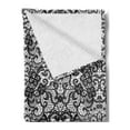 thumbnail image 2 of Gothic Soft Flannel Fleece Blanket, Classical Bridal Composition Vintage Spring Motifs Victorian Wedding Inspirations, Cozy Plush for Indoor and Outdoor Use, 70" x 90", Black White, by Ambesonne, 2 of 5
