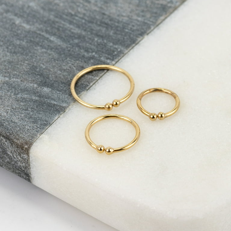 Claire's Women's Graduated Gold Faux Nose Hoop Rings, Cuff Closure