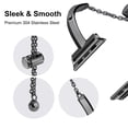 thumbnail image 6 of Stylish Bands Compatible with Apple Watch Band 38mm 40mm 41mm 42mm 44mm 45mm 49mm Iwatch SE Series 8/7/6/5/4/3/2/1 Women Dressy Jewelry Stainless Steel Accessories Wristband Strap, Black, 6 of 9