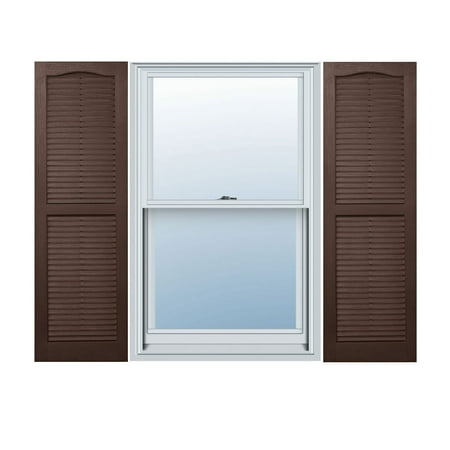 Burgundy Red Louvered Shutter - 14 1/2