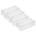 thumbnail image 1 of Unique Bargains 4pcs Wardrobe Clothes Organizer, Underpants Compartment Storage Box, Foldable Drawer Organizers, Flower White, 1 of 6