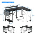 thumbnail image 4 of Tuekys L Shaped Computer Gaming Desk, 54 inch Home Office Desk with Power Outlet LED Strip and Storage Bag, Reversible Modern Simple Study Desk, 4 of 6