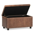 thumbnail image 4 of Cosmopolitan 34 inch Wide Storage Ottoman in Distressed Saddle Brown Vegan Leather, 4 of 6