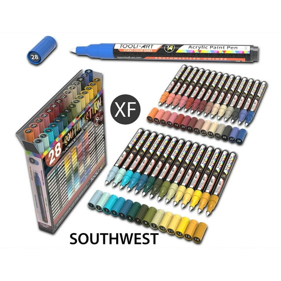 28 Southwestern Colors Acrylic Paint Pens Markers Set 0.7mm Extra Fine