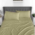 thumbnail image 7 of Ruvanti California King Sheet Sets - Luxurious Silky Soft Microfiber Bedding - Cozy & Comfy - 15 Inch Deep Pocket (Fits up to 17") Hotel Bed Sheets - 4 Pcs - Sage Green, 7 of 7