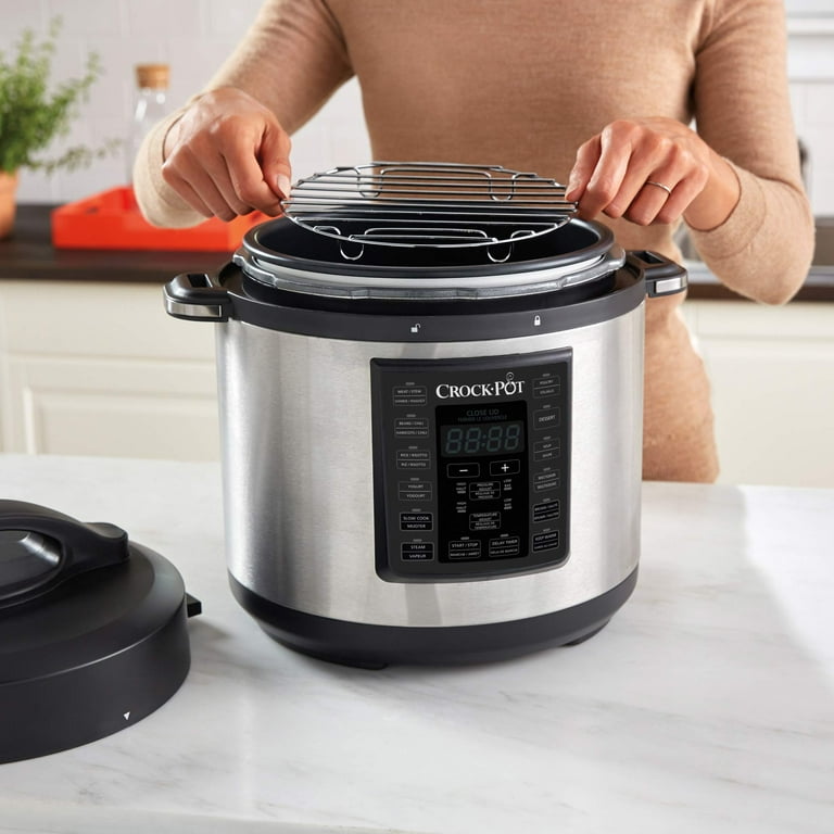 Crock Pot 6 Quart 8 in 1 Express Crock Programmable Slow Cooker Pressure Cooker Saute and Steamer Stainless Steel SCCPPC600 V1 Walmart