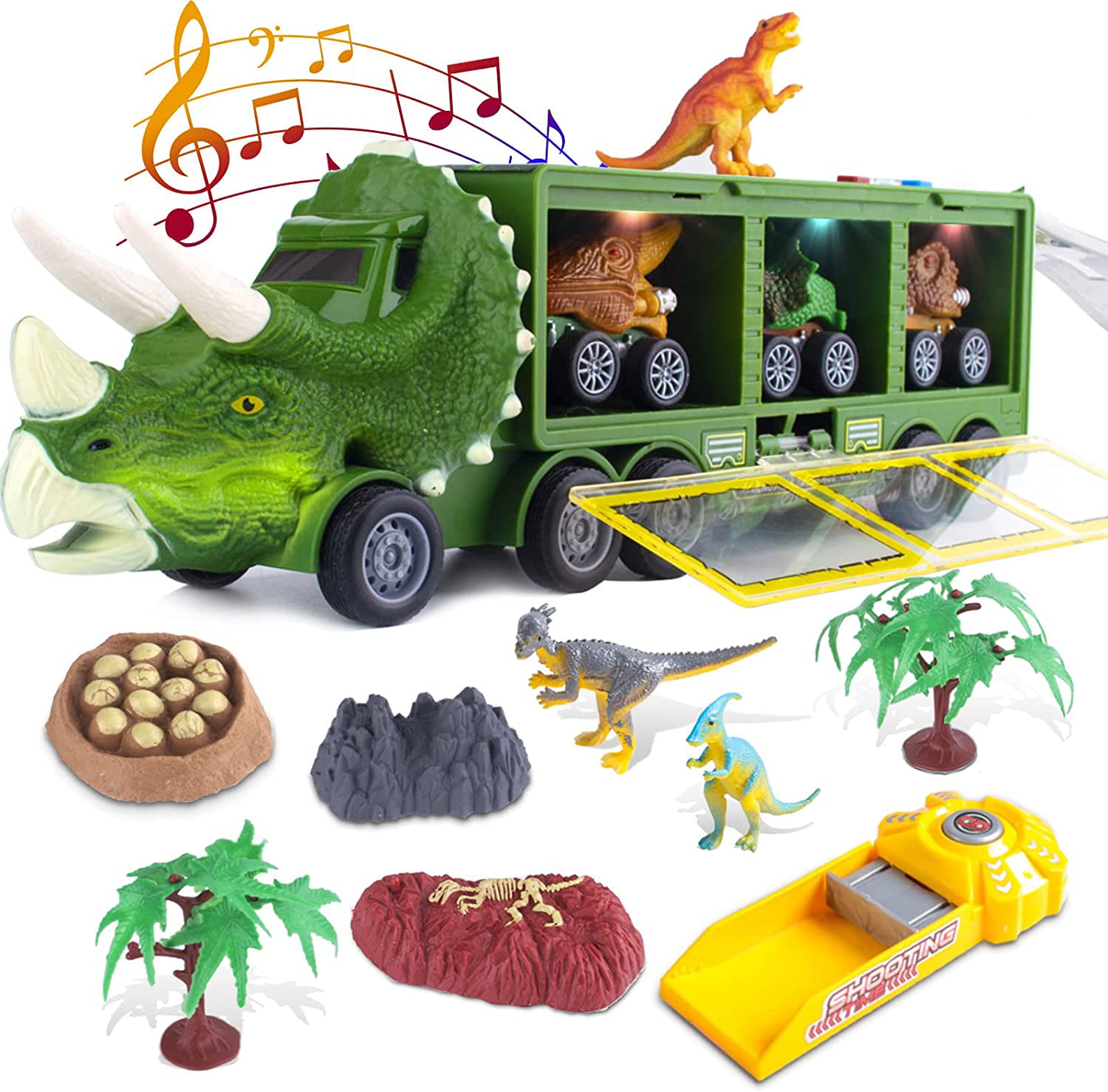 Dinosaurs Toys Car Carrier Truck Kids Toddler Play Set Pretend Gift Boy New 