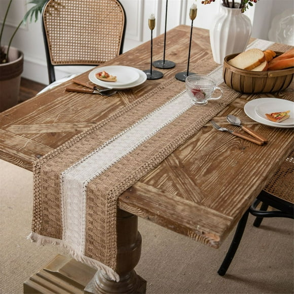 Bcak to School Savings! Aqestyerly Rustic Boho Table Runner Tablecloth With Fringe for Kitchen Home and Meal Wedding Decor Apartment Home Essentials Clearance