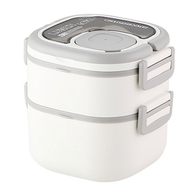 LCXmlly Stainless Steel Lunch Box For Work Stackable Salad Lunch Bento Box with Divider Stainless Steel Leak Proof Container Spoon Easy Clean for Student