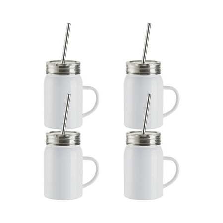 

Craft Express 4 Pack 17oz Stainless Steel Lidded Mason Jar - Perfect for Sublimation Projects