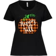 thumbnail image 3 of Inktastic Happy Fall Plaid Pumpkin Women's Plus Size T-Shirt, 3 of 5