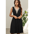 thumbnail image 5 of Womens Summer Casual Tank Dress Sleeveless V Neck T Shirt Sundress Solide Color Swing Midi Beach Vacation Dresses (Black,Medium), 5 of 6