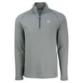 thumbnail image 2 of Men's Cutter & Buck Heather Gray New York Yankees Peshastin Eco Fleece Recycled Raglan Quarter-Zip Top, 2 of 3