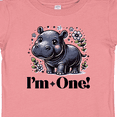thumbnail image 4 of Inktastic Babys First Birthday Hippo 1 Year Old Girl Girls Baby T-Shirt, 4 of 5