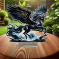 thumbnail image 5 of 2D Horse Acrylic Figurine with Stable Base - Decorative Desktop Ornament for Living Room Bedroom Office Desk Tabletop, Lightweight Durable Horse Statue for Home Decor Holiday Gift, 8*8in, A, 5 of 6