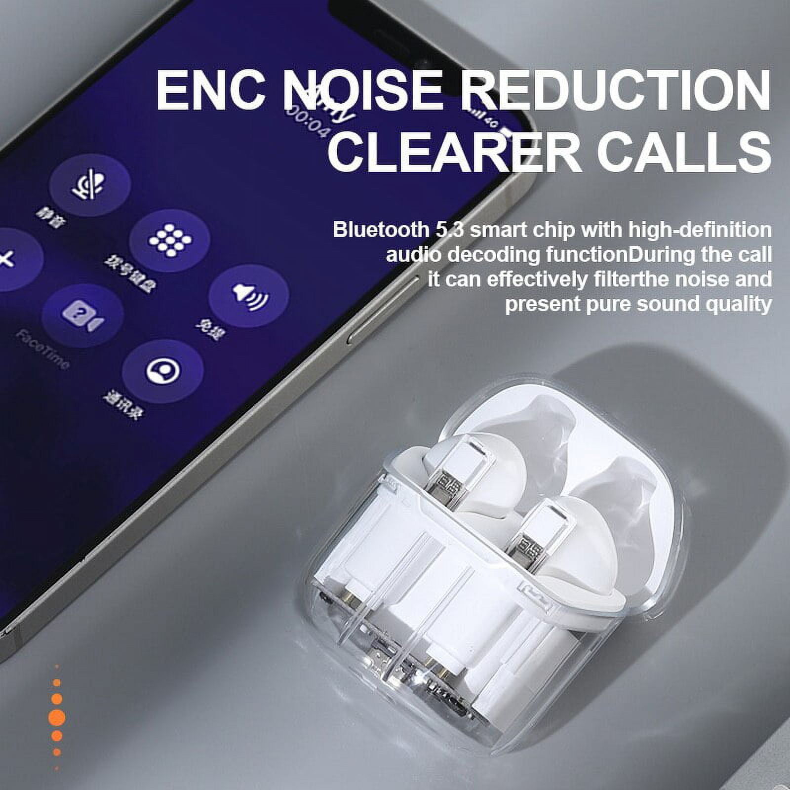 2022 New Creative True Wireless Headphones Transparent Charging Case Bluetooth Earphones 5.0 Dual In-ear Sports Running Earbuds - Earphones &amp; Headphones