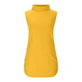 thumbnail image 6 of Clearance under 10$ Sevevn Womens Fashion Casual Solid Color Sleeveless Turtleneck Tee Shirt Blouse T-Shirt Top Summer Savings Yellow M, 6 of 9