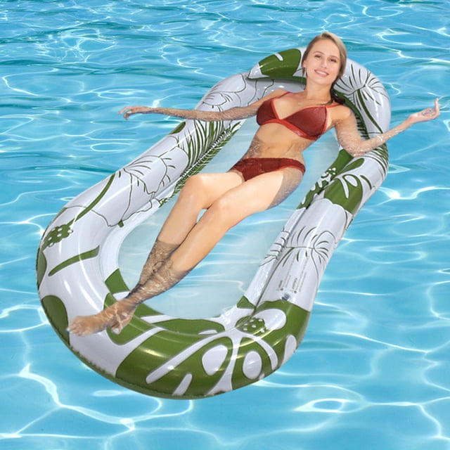 Colchón de natación flotante inflable, juguete de fiesta en la piscina para adultos a prueba de fugas de PVC impreso JShteea El nuevo