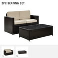 thumbnail image 3 of Crosley Palm Harbor 2 Piece Wicker Patio Sofa Set in Brown and Sand, 3 of 3