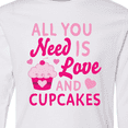 thumbnail image 4 of Inktastic Valentines Day All you Need is Love and Cupcakes Long Sleeve Youth T-Shirt, 4 of 5