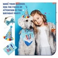 thumbnail image 6 of Dog Birthday Party Supplies Decorations Dog Boy Birthday Bandanas Set with Dog Birthday Hat with Birthday Numbers, Scarf, Birthday Banner, Balloons and Bowtie Blue, 6 of 8