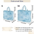 thumbnail image 3 of Corduroy Tote Bag for Women Shoulder Handbags Fashion Ladies Purses Satchel Messenger Bags Light Blue Icy Texture S, 3 of 8