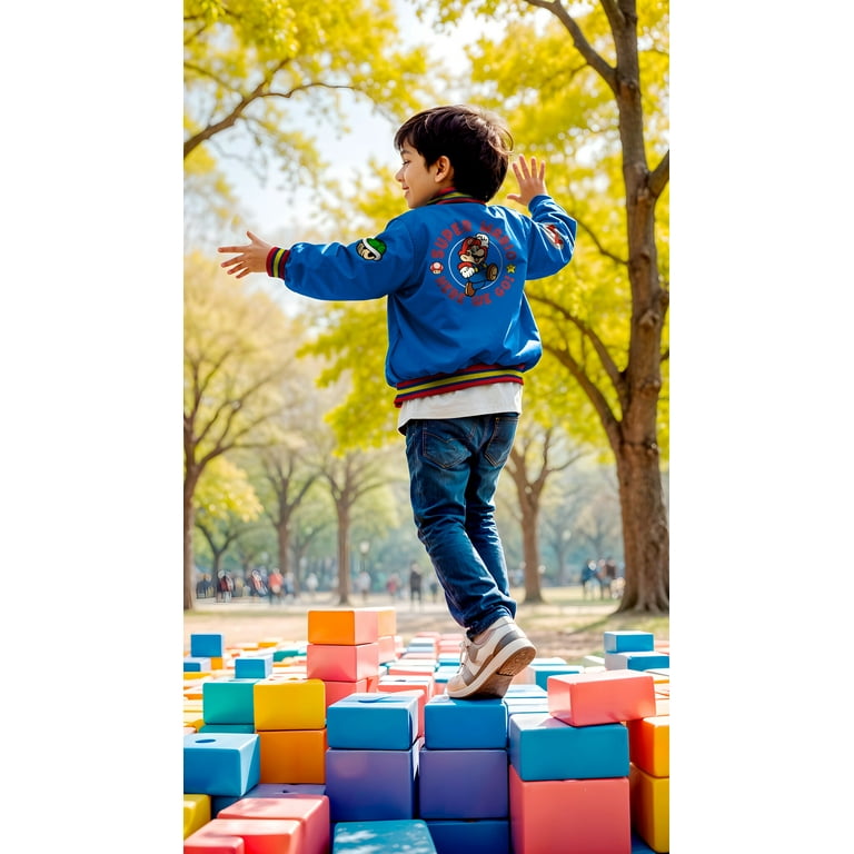 Nintendo Kids Super Mario Bros Bomber Jacket, Mario and