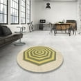 thumbnail image 4 of Ahgly Company Machine Washable Indoor Round Transitional Sun Yellow Area Rugs, 6' Round, 4 of 7