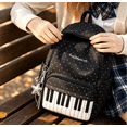 thumbnail image 4 of YSBDLQE School Backpack with Piano Pattern for Teen Girls - Cute Backpack for School with Versatile Design, Perfect College Backpack for Daily Campus Life,Black, 4 of 5