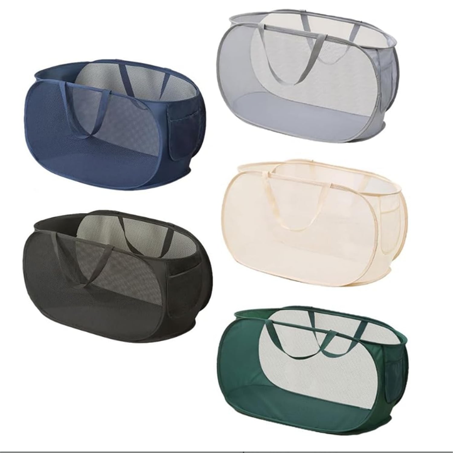 5 Pcs Collapsible Laundry Baskets, Opening Laundry Hamper, Foldable Laundry Basket, Dirty Clothes Basket for Clothes & Laundry-Home Organization