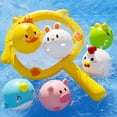 thumbnail image 4 of Juego de juguetes de red de baño | Activado por agua Light Up Patos Conejito de zanahoria Dinosaurio Cerdo Pez Pollo | Juego de captura portátil | Plástico resistente y seguro | Mejora la, 4 of 6