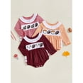 thumbnail image 3 of BemeyourBBs Baby Girl Plaid Football Romper Ruffle Long Sleeve Smocked Bodysuit, 3 of 9