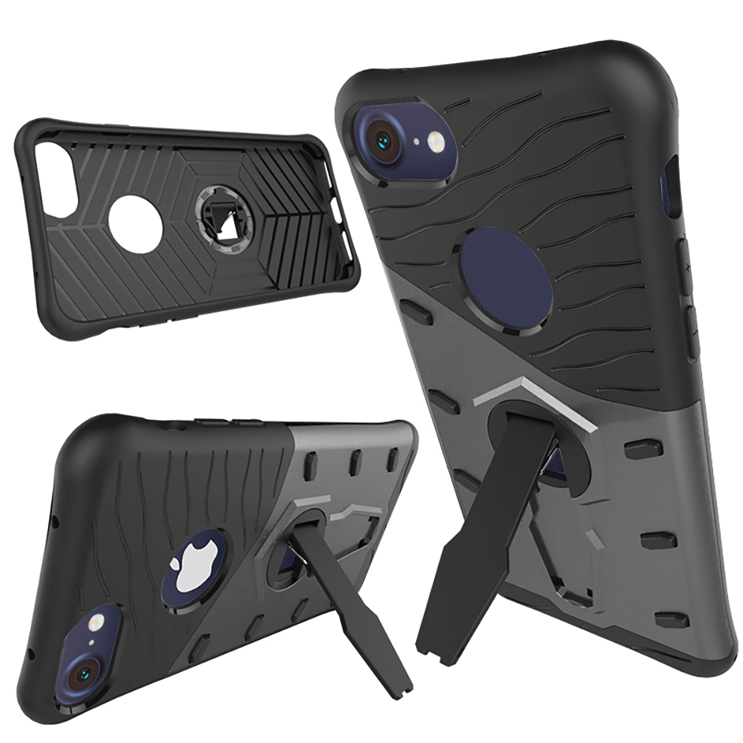 Hybrid Skin Protecion Case with Kickstand for Apple iPhone 7 Exact Fit