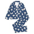 thumbnail image 4 of MEZZALL Girls Halloween Print Pajama Sets For Kids Cozy Nightwear Lapel Button Down Long Sleeve Tops And Pants 2 Piece Sleepwear, 4 of 5
