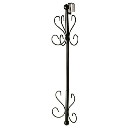 - Overdoor Hanging Coat Rack - 10 Hooks - Wrought Iron Metal Look
